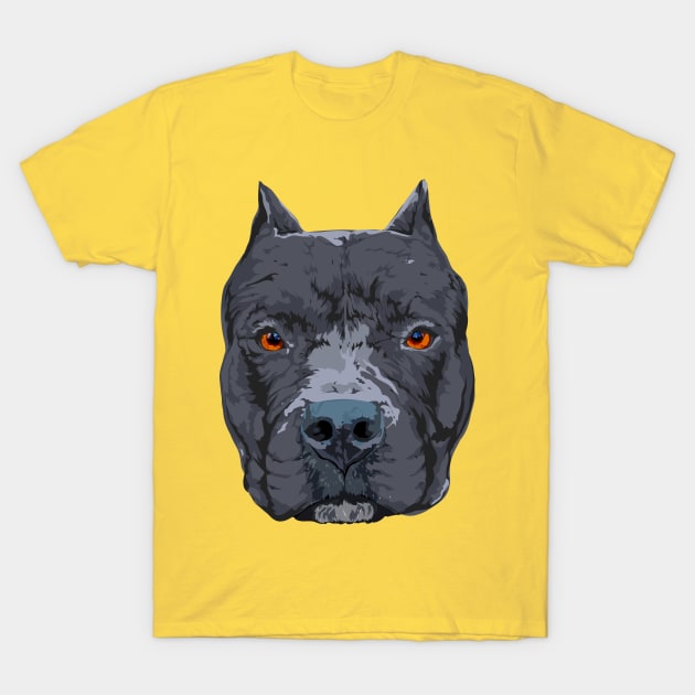 Pit bull face T-Shirt by DmitryPayvinart